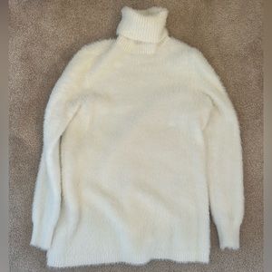 Zara White Fluffy Turtleneck